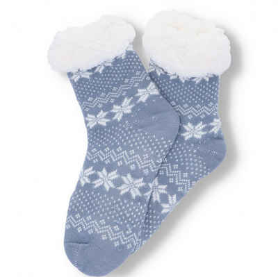 Antonio Kuschelsocken Antonio Damen Hüttensocken blue