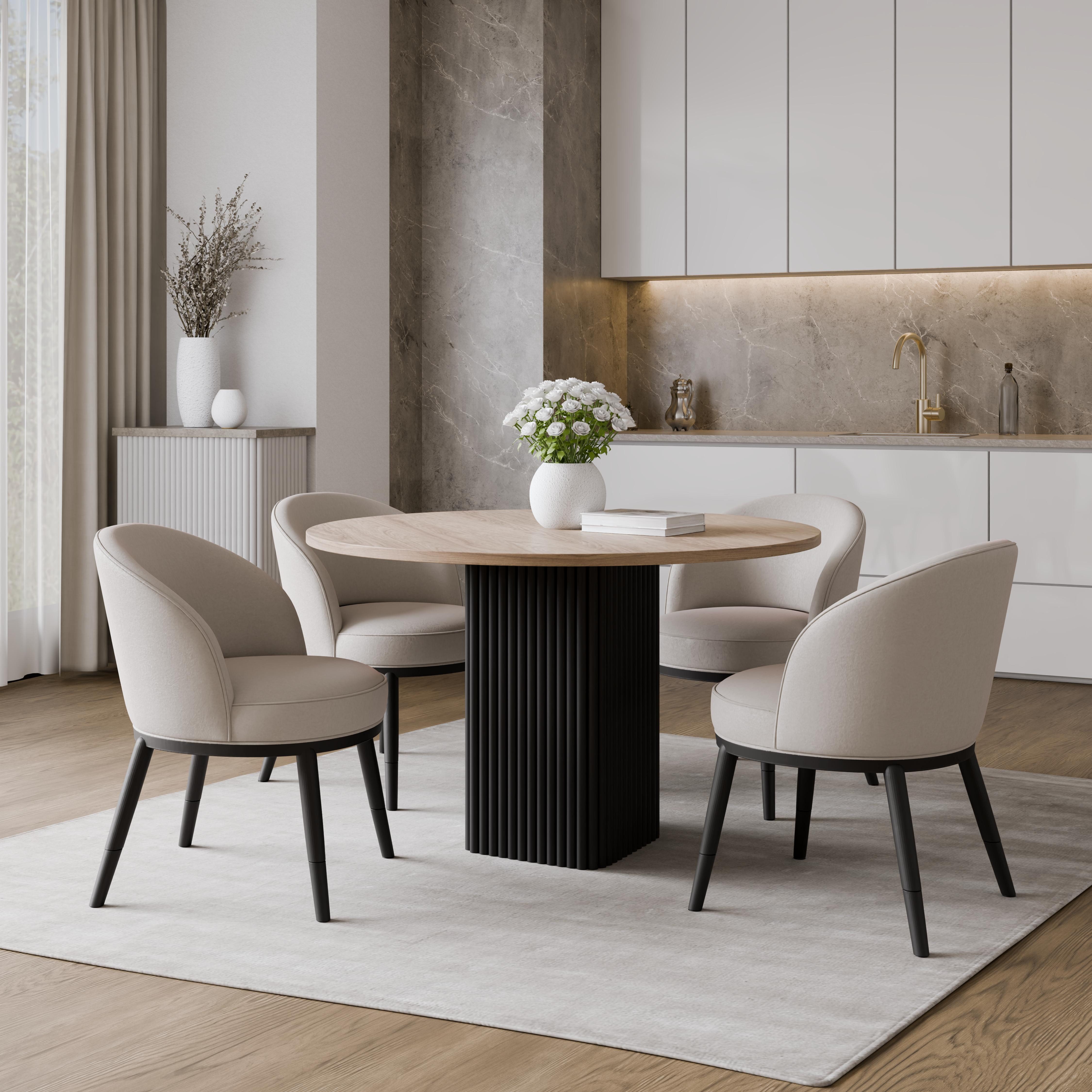 Design Möbel Beistelltisch Beistelltisch CUBO Ø100 cm Metalltisch Wohnzimmertisch SCHWARZ