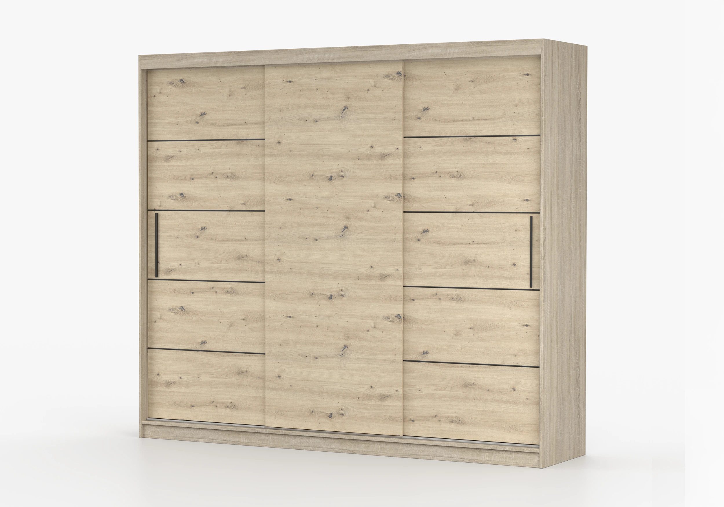 imoebel24 Schwebetürenschrank ALBA II A 250 cm - Sonoma / Artisan