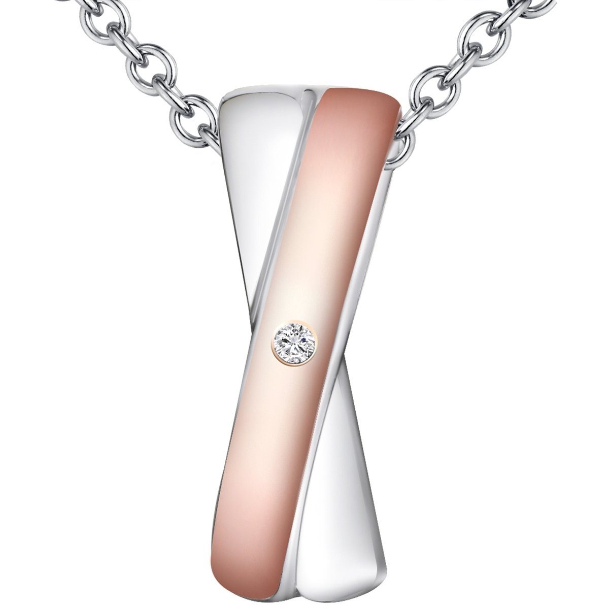 Rafaela Donata Collier silber/roségold, mit Diamant