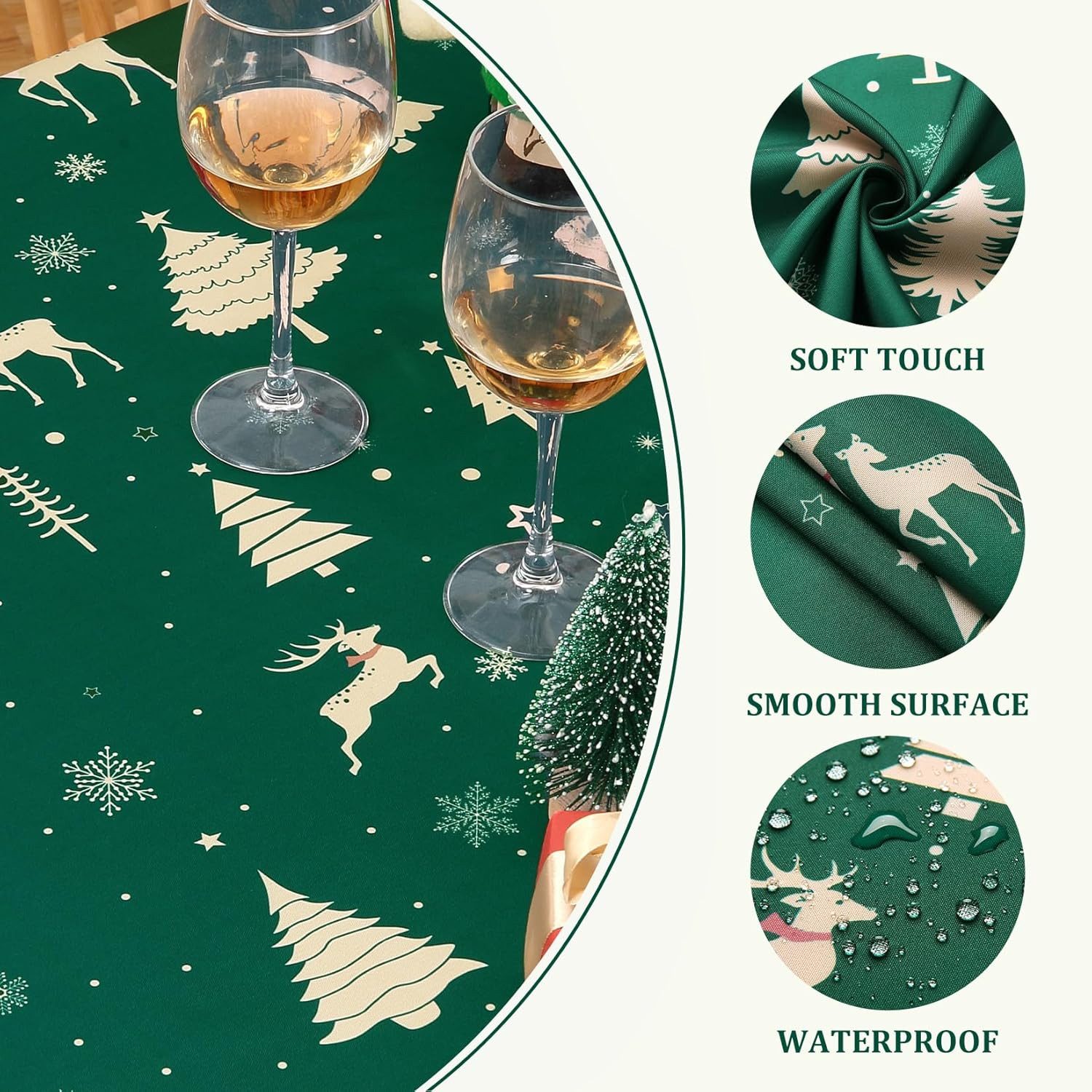 GarveeMore Tischdecke Weihnachtstischdecken Waschbare Tischdecke Schmutzabw günstig online kaufen