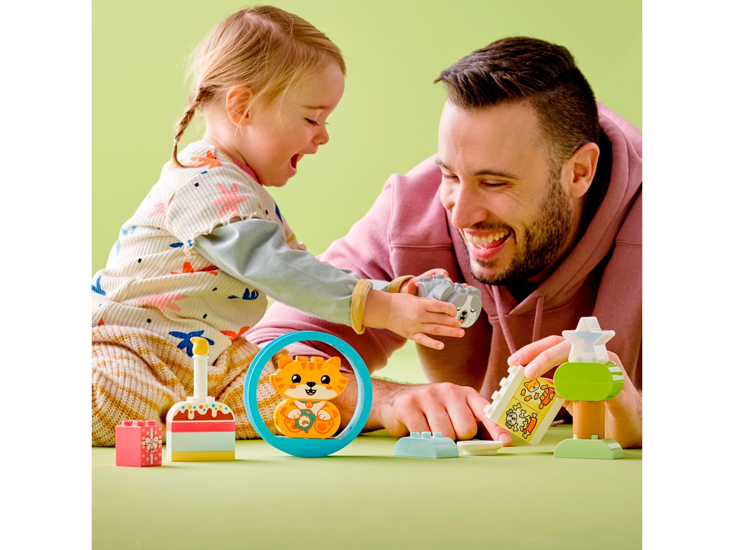 LEGO® LEGO® DUPLO® 10977 Mein erstes Hündchen & Kätzchen – mit Ton Konstruktionsspielsteine, (22 St) – Bild 2 von 5