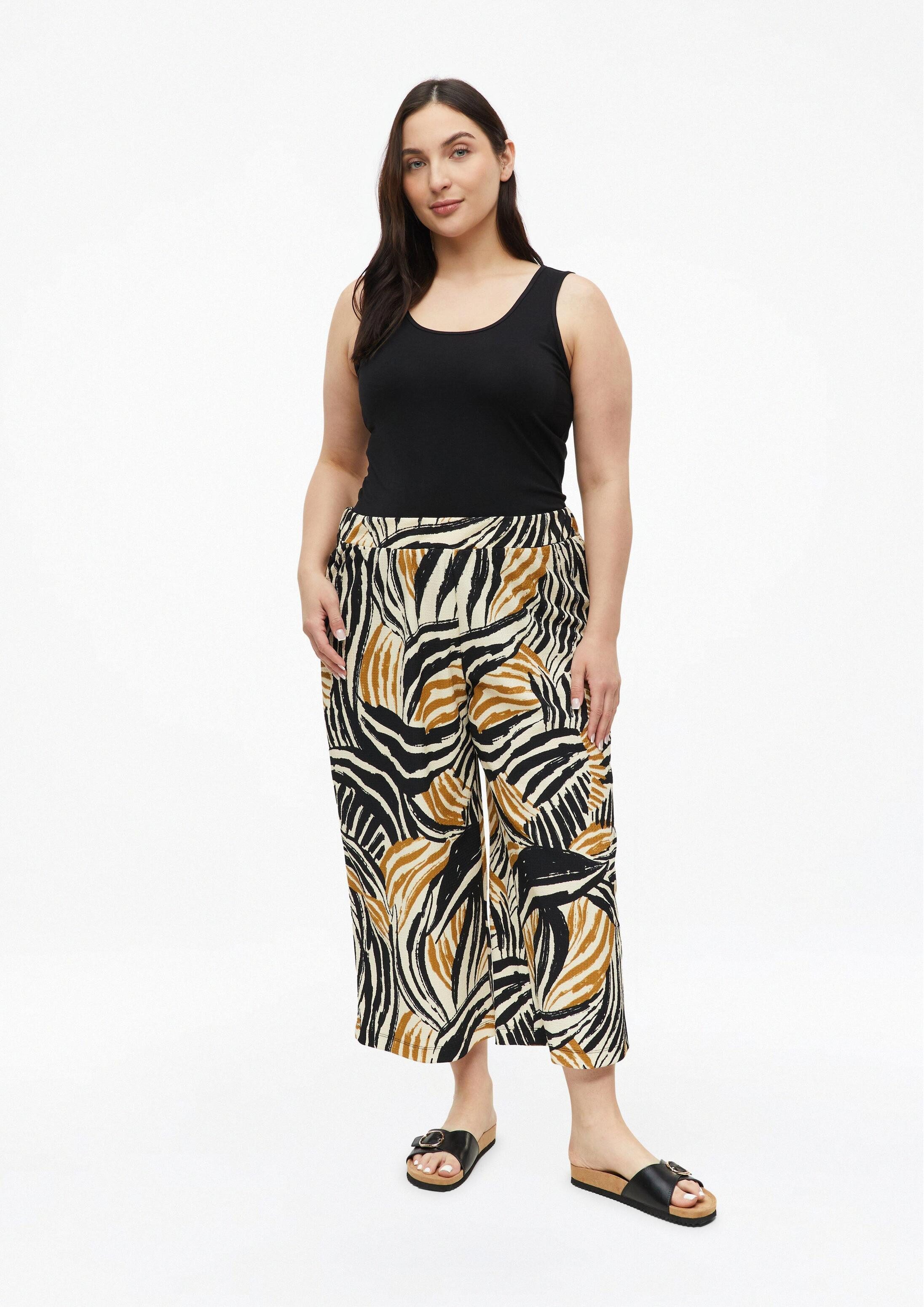 s.Oliver Culotte Hose Strukturierte Culotte mit Elastikbund