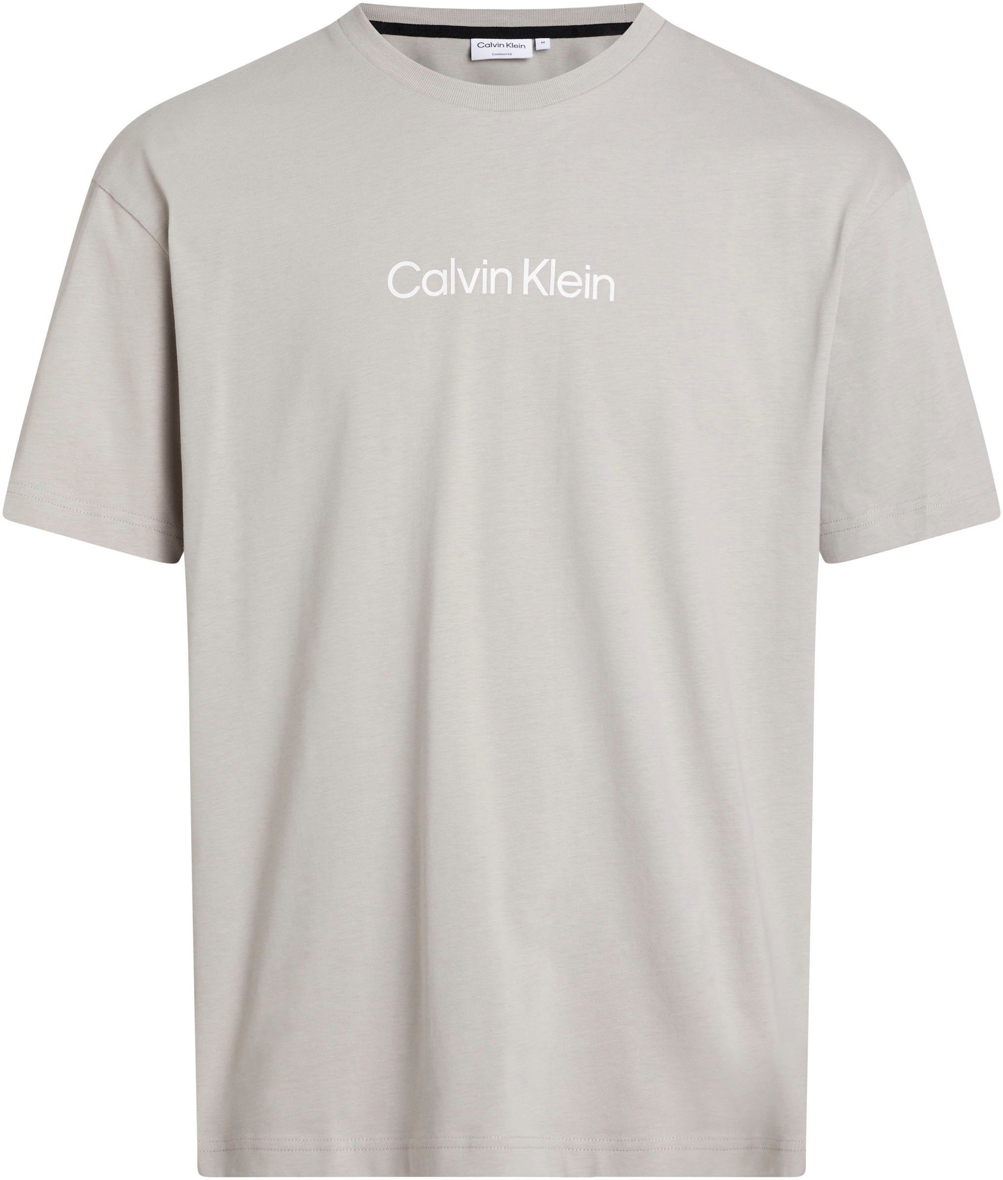 Calvin Klein T-SHIRT T-Shirt COMFORT Gray HERO aufgedrucktem Markenlabel Ghost LOGO mit