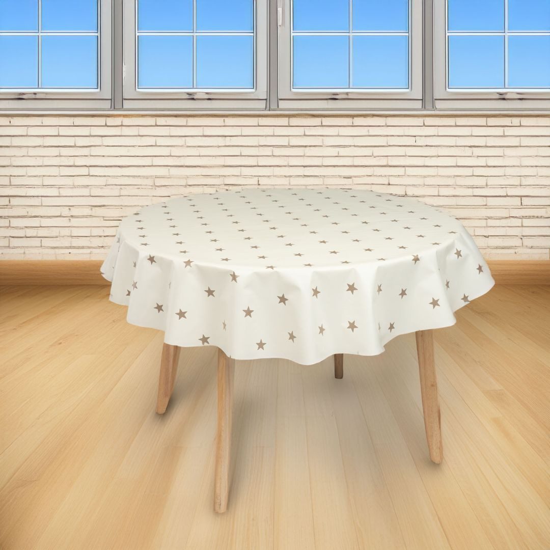 laro Tischdecke runde 140 cm Wachstuchtischdecke Garten Weihnachten Sterne günstig online kaufen