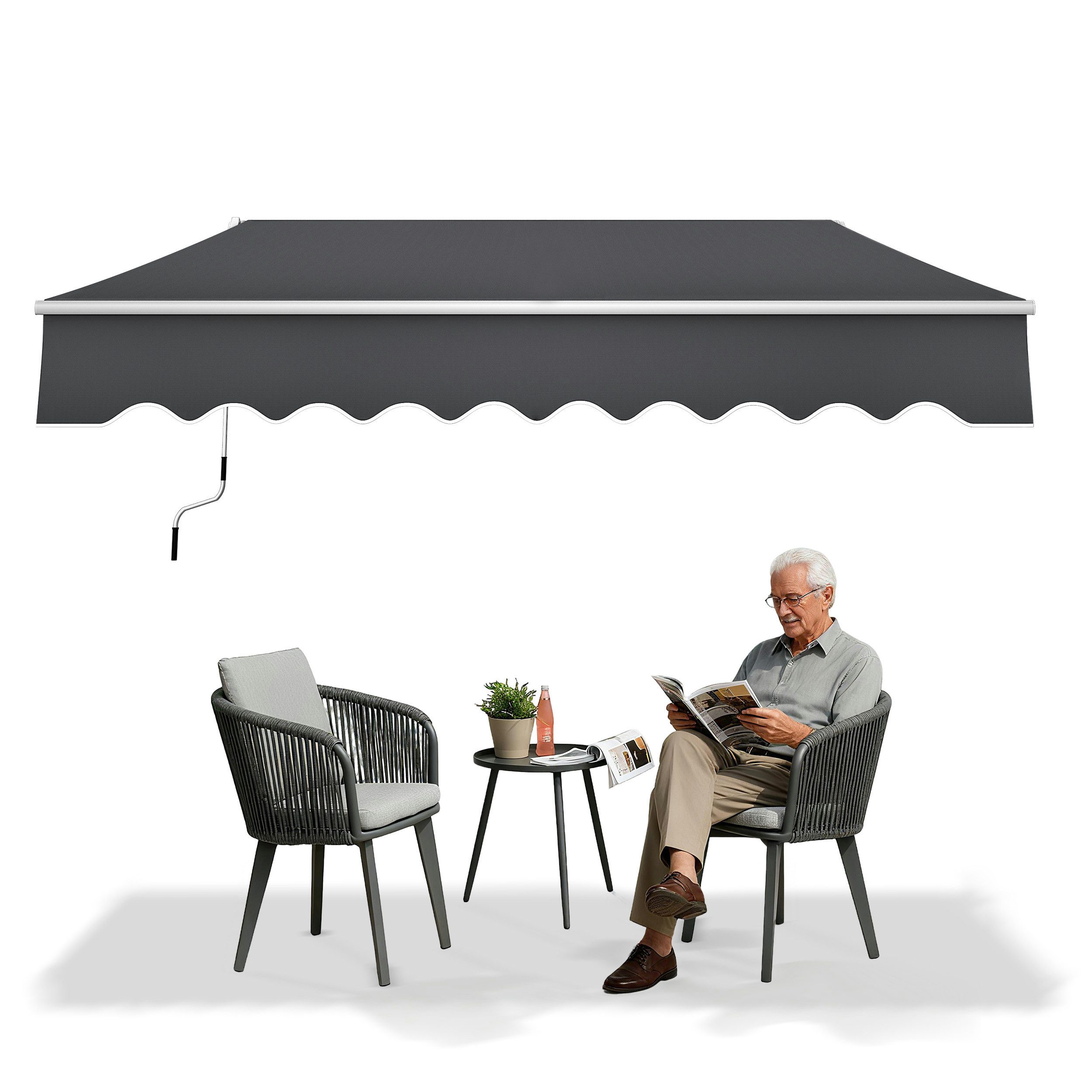 FIVMEN Markise Markise Balkonmarkise Gelenkarmmarkise Sonnenmarkise mit kurbel