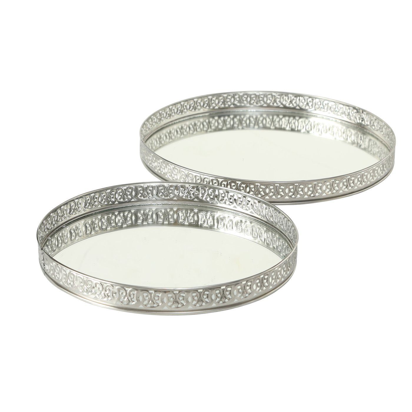BOLTZE GRUPPE GmbH Dekotablett Dekotablett Suin Eisen silber Ø 26/30 cm 2er Set