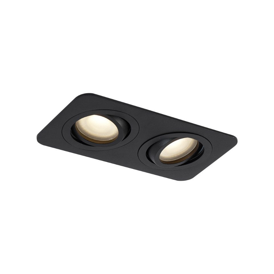 Qazqa LED Einbaustrahler Alberto, ohne Leuchtmittel, Warmweiß, QAZQA Downlight, gu10, Schwarz, Aluminium, Modern