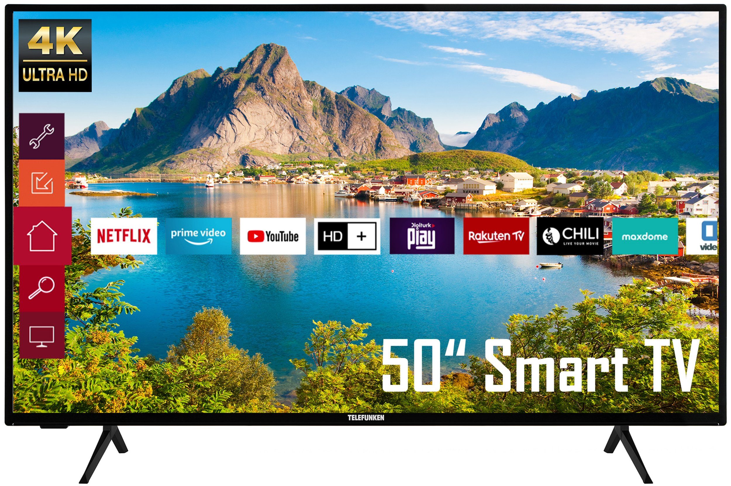 Telefunken XU50K700 LCD-LED Fernseher (126 cm/50 Zoll, 4K Ultra HD, Smart  TV, HDR Dolby Vision, Triple-Tuner, 6 Monate HD+ inkl) online kaufen | OTTO