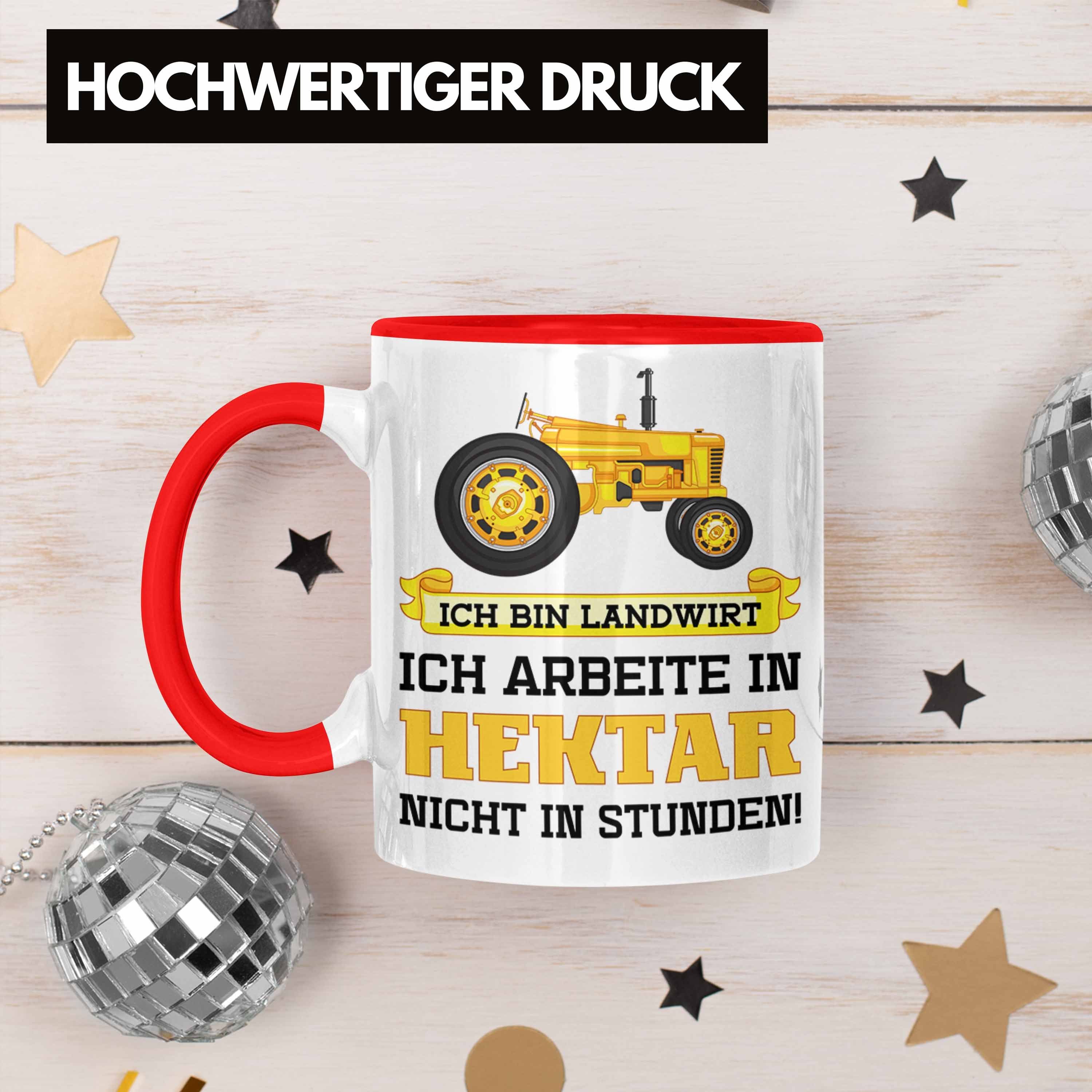 Tasse Landwirtschaft - Geschenk für Trendation Kaffeetasse Traktor Trendation Männer Geschenke Tasse Landwirt Spruch Rot