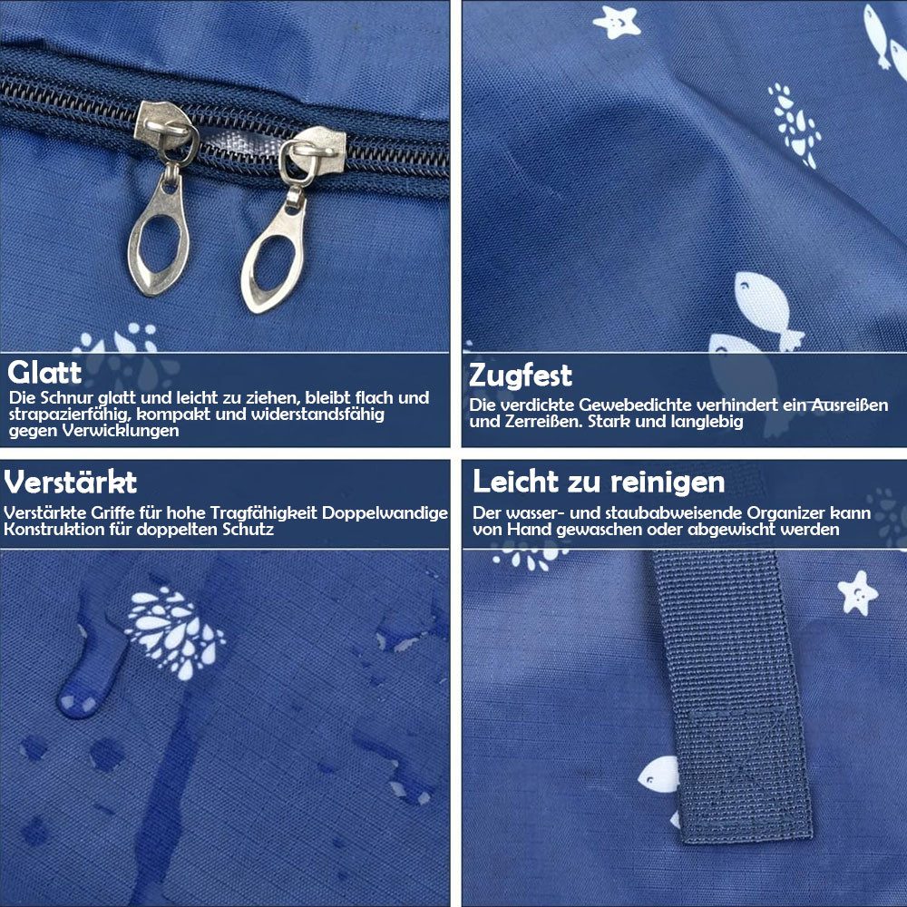 TUWENA Aufbewahrungsbox 4 Stück Aufbewahrungstasche Groß, Oxford Kleideraufbewahrung Faltbare (4 St), Umzugstasche für Umzüge, Kleidung, Bettwäsche, Haus Organi – Bild 3 von 5