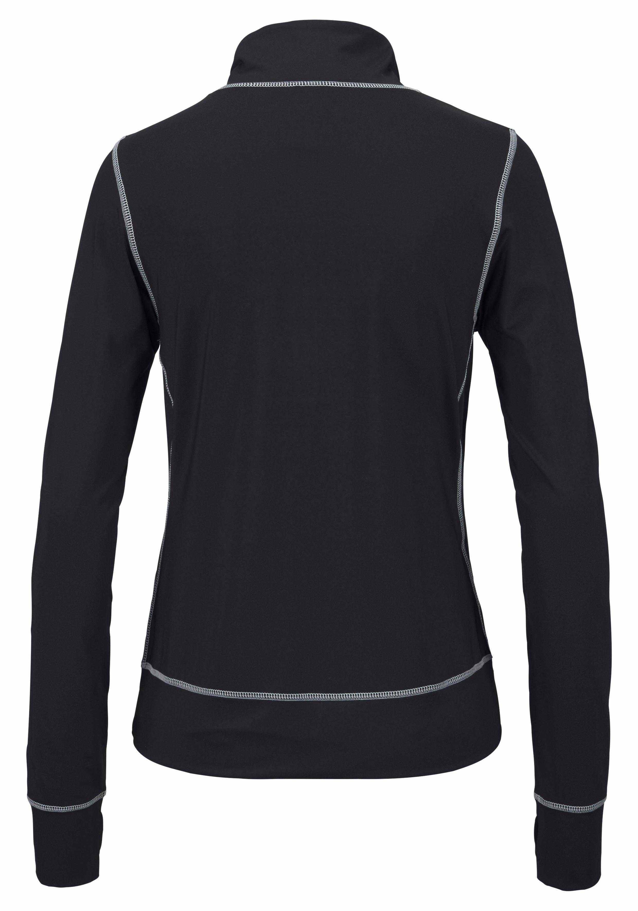LASCANA ACTIVE Trainingsjacke Black Marble Trainingsjacke mit Kontrastnähten und Stehkragen