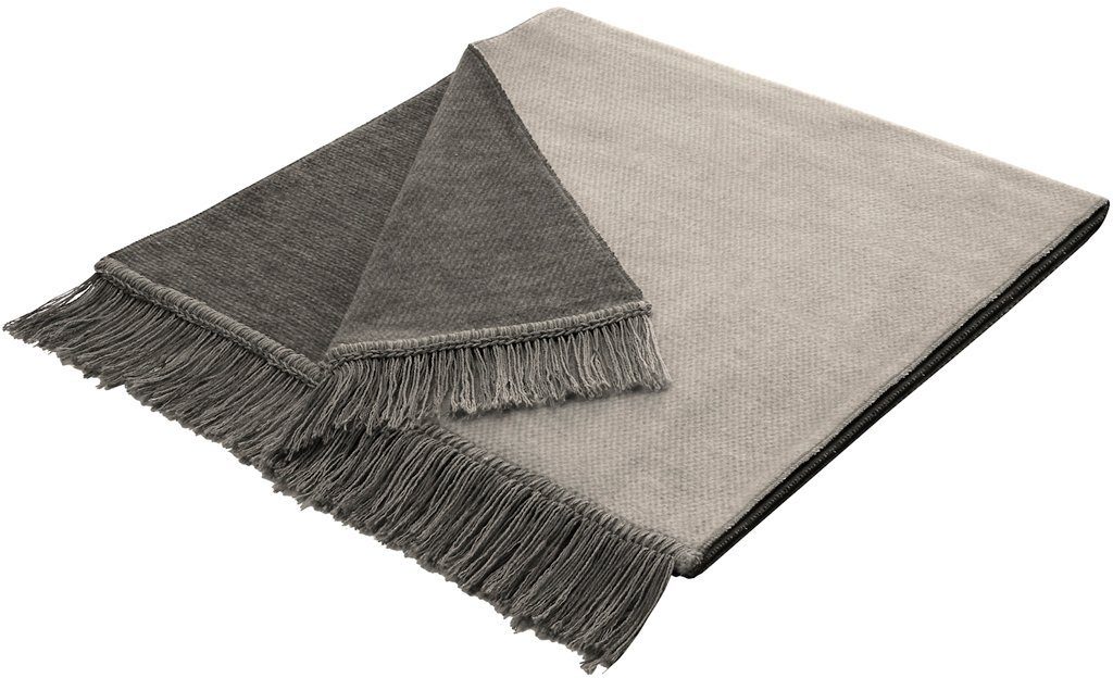 Biederlack Sesselschoner Cotton Cover Salt & Pepper, 50 x 200 cm (Breite x Länge), mit Fransen