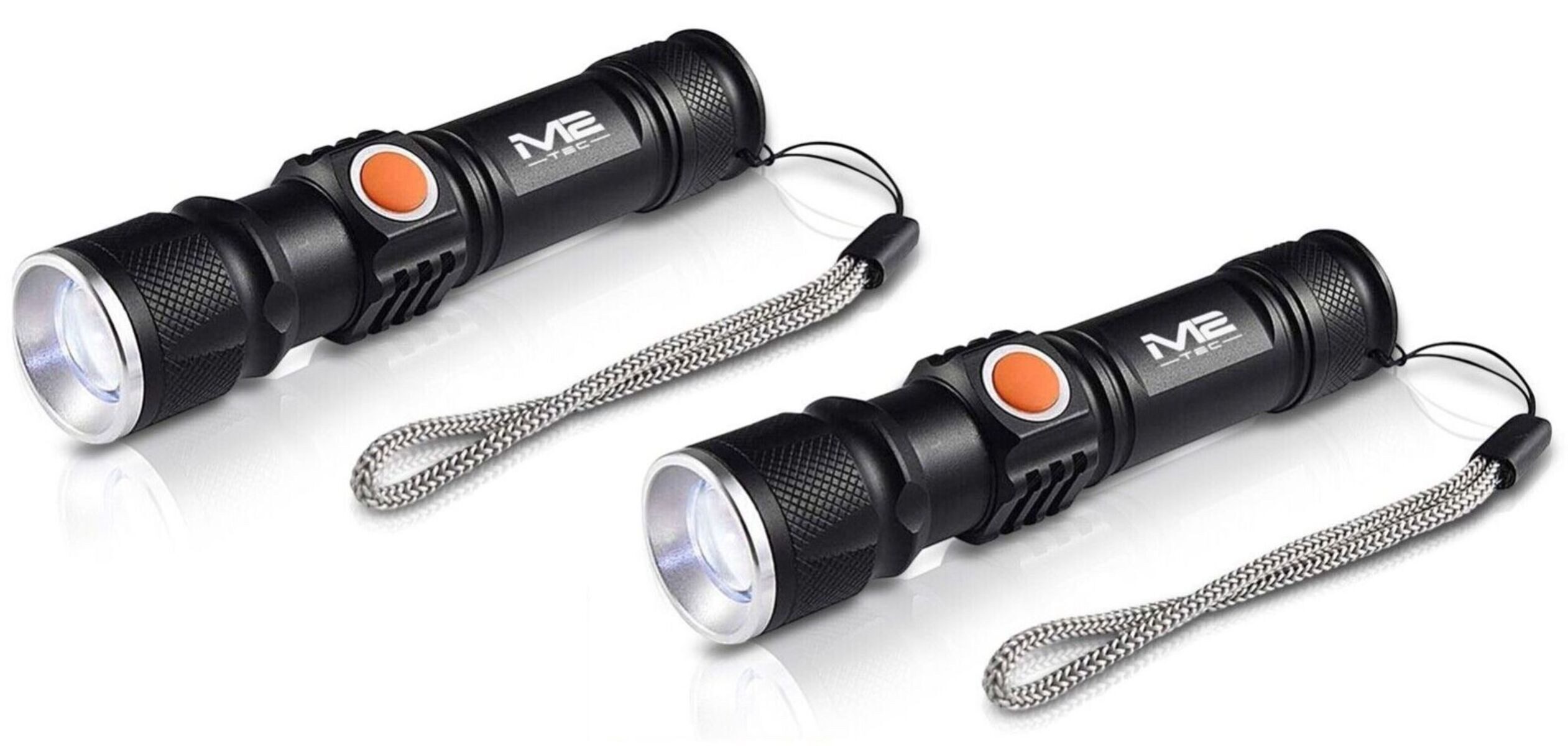 Qivee LED Taschenlampe 2x Q-515 (Packung, 2-St., 2x Taschenlampe), Variable Lichtmodi und Zoomfunktion