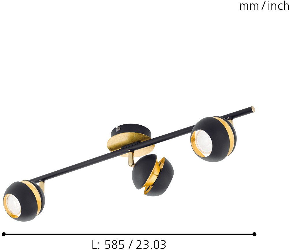 EGLO LED Deckenstrahler NOCITO, LED wechselbar, Warmweiß, LED Deckenleuchte, LED Deckenlampe