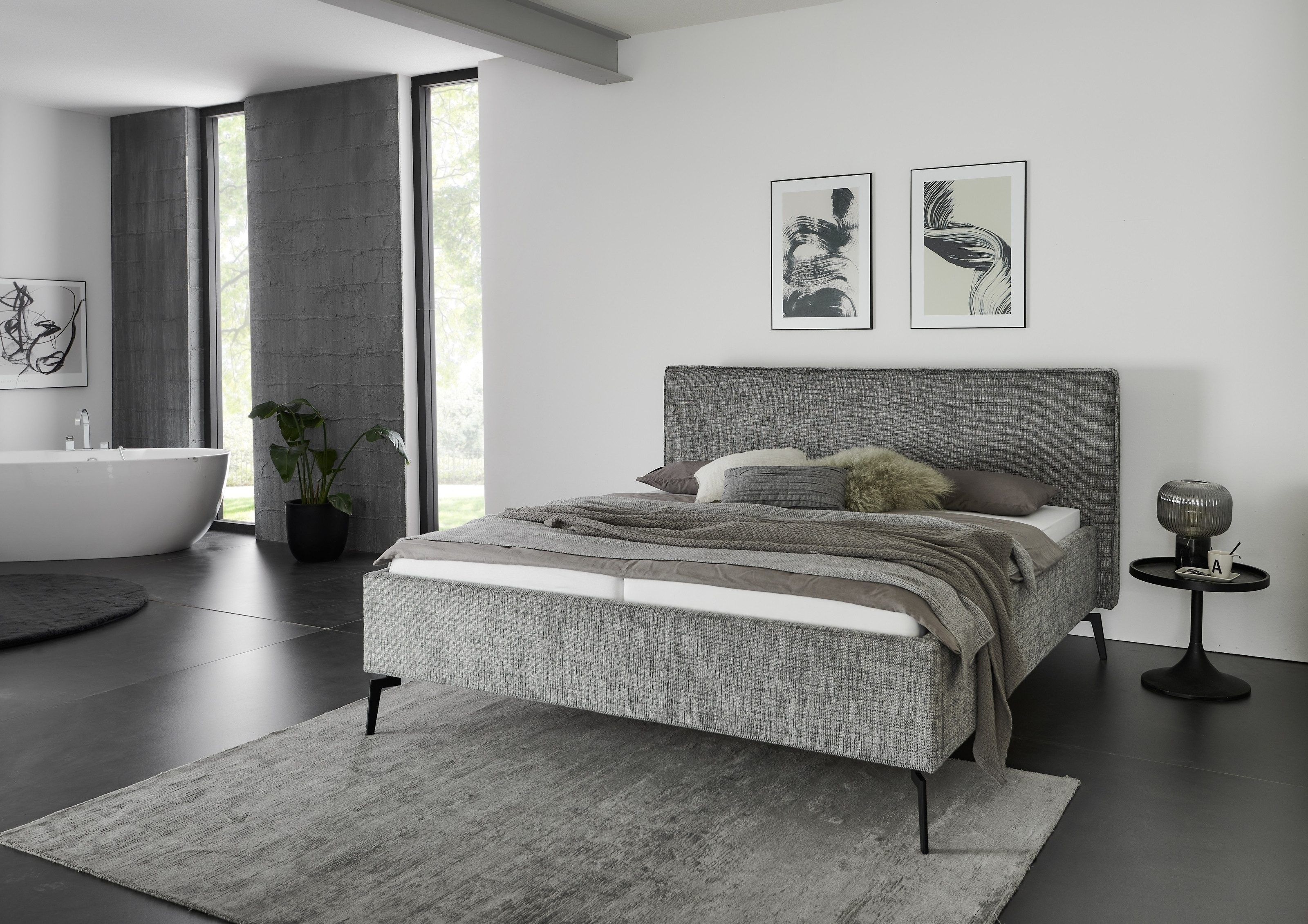 freiraum Polsterbett Riva, Liegefläche 180x200cm, Mouse, Stellmaß: 205x112x216cm (BxHxT)