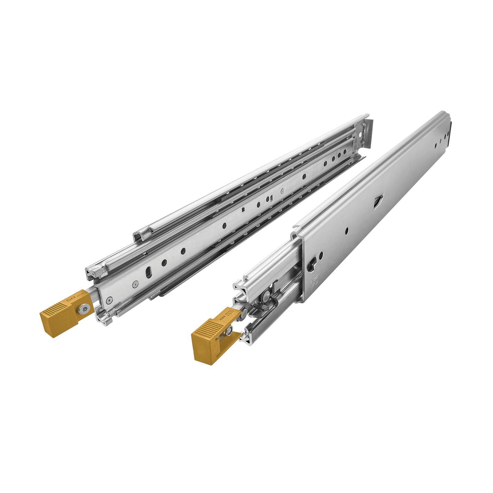 SO-TECH® Auszug Schwerlastauszug 200 kg mit Lock-in/out Einrastfunktion (2 St), gelber Hebel, KV2-200-H76-L1500-LC 1524 mm