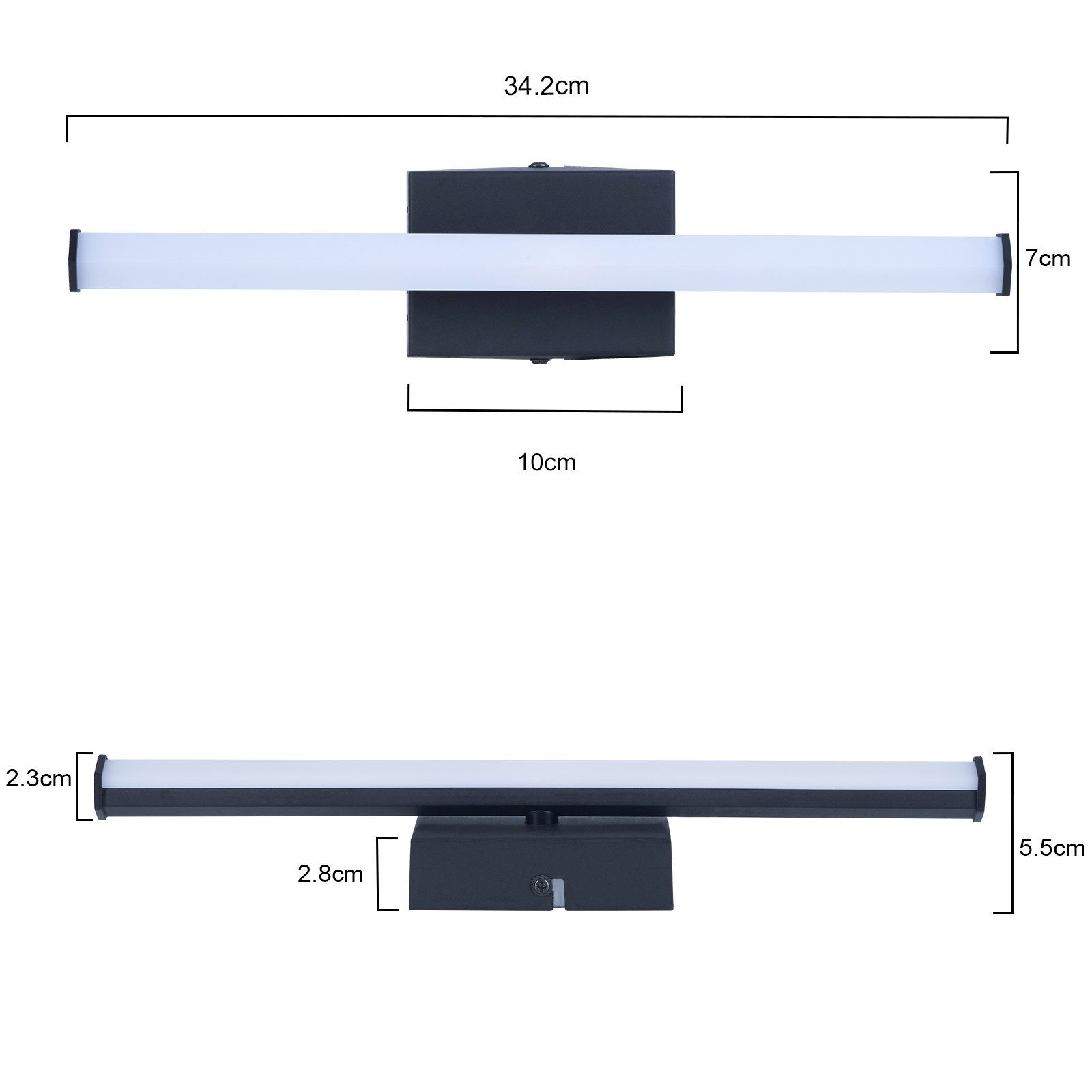 ZMH LED Deckenleuchte Wohnzimmer Schwarz Modern Wadnleuchte Innen 3000K für Küche Flur, Augenschutz, Einfache Installtion, LED fest integriert, Warmweiß