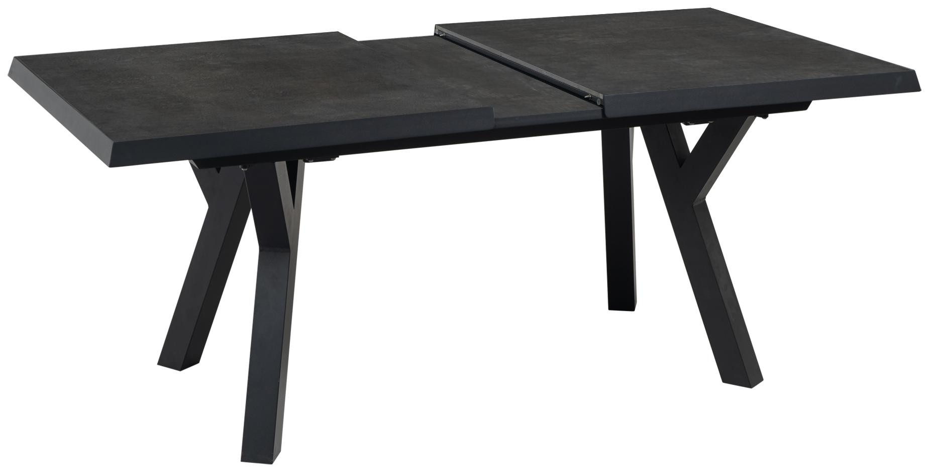 Lesli Living Gartentisch Gartentisch ausziehbar MURCIA NEGRO Metall Keramik anthrazit 163 x 93