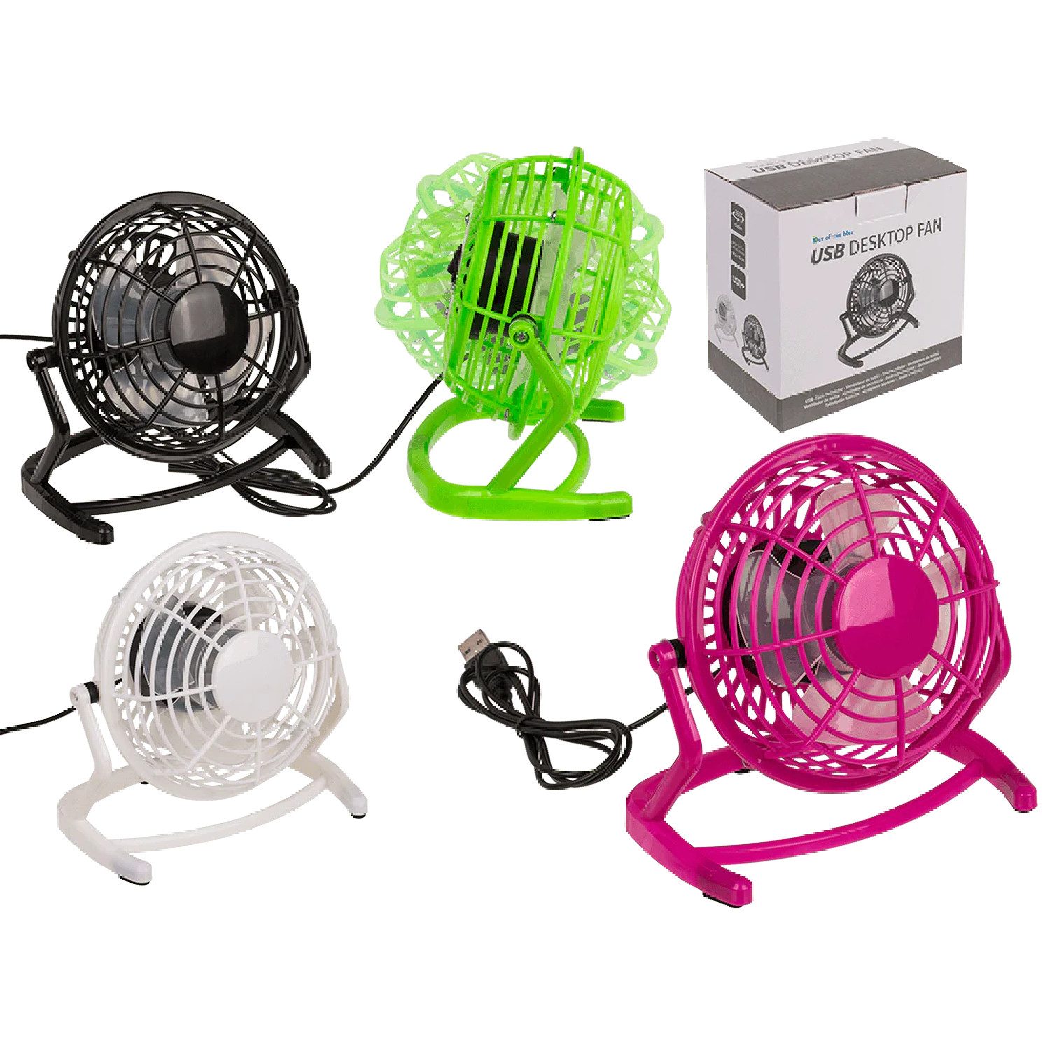Out of the Blue Kostüm Tisch-Ventilator mit USB-Kabel 15x14.5cm, 4-farbi