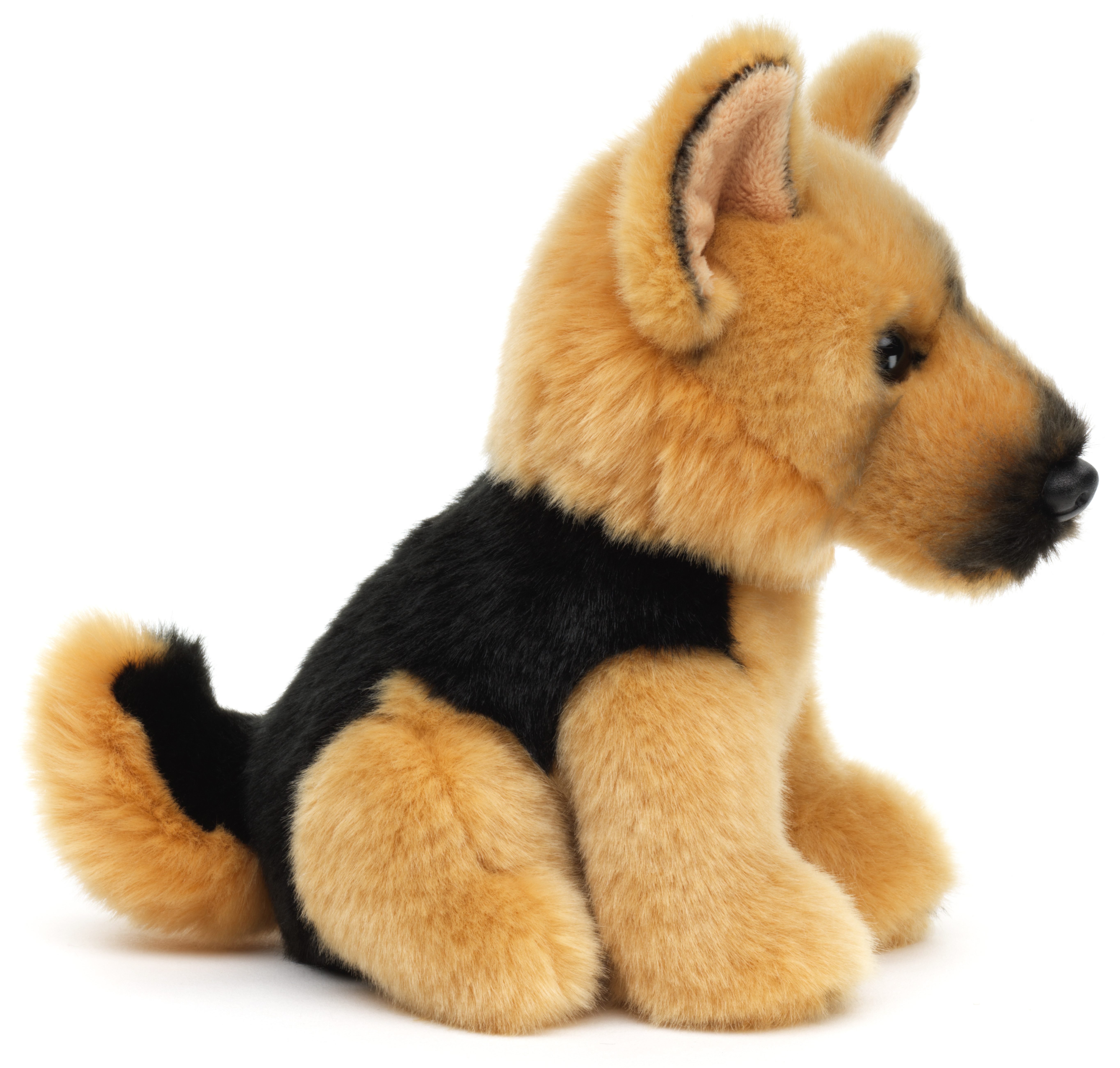 Uni-Toys Kuscheltier Deutscher Schäferhund, sitzend - 19 cm (Höhe) - Plüschtier, zu 100 % recyceltes Füllmaterial