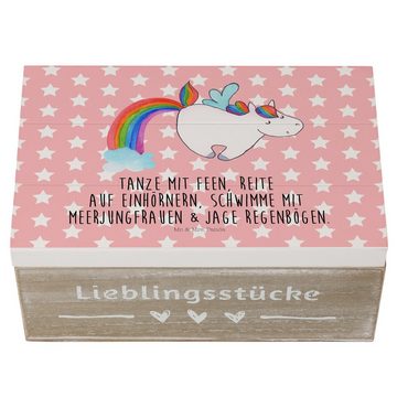 Mr. & Mrs. Panda Dekokiste Einhorn Pegasus - Rot Pastell - Geschenk, Glitzer, Erinnerungskiste, (1 St)
