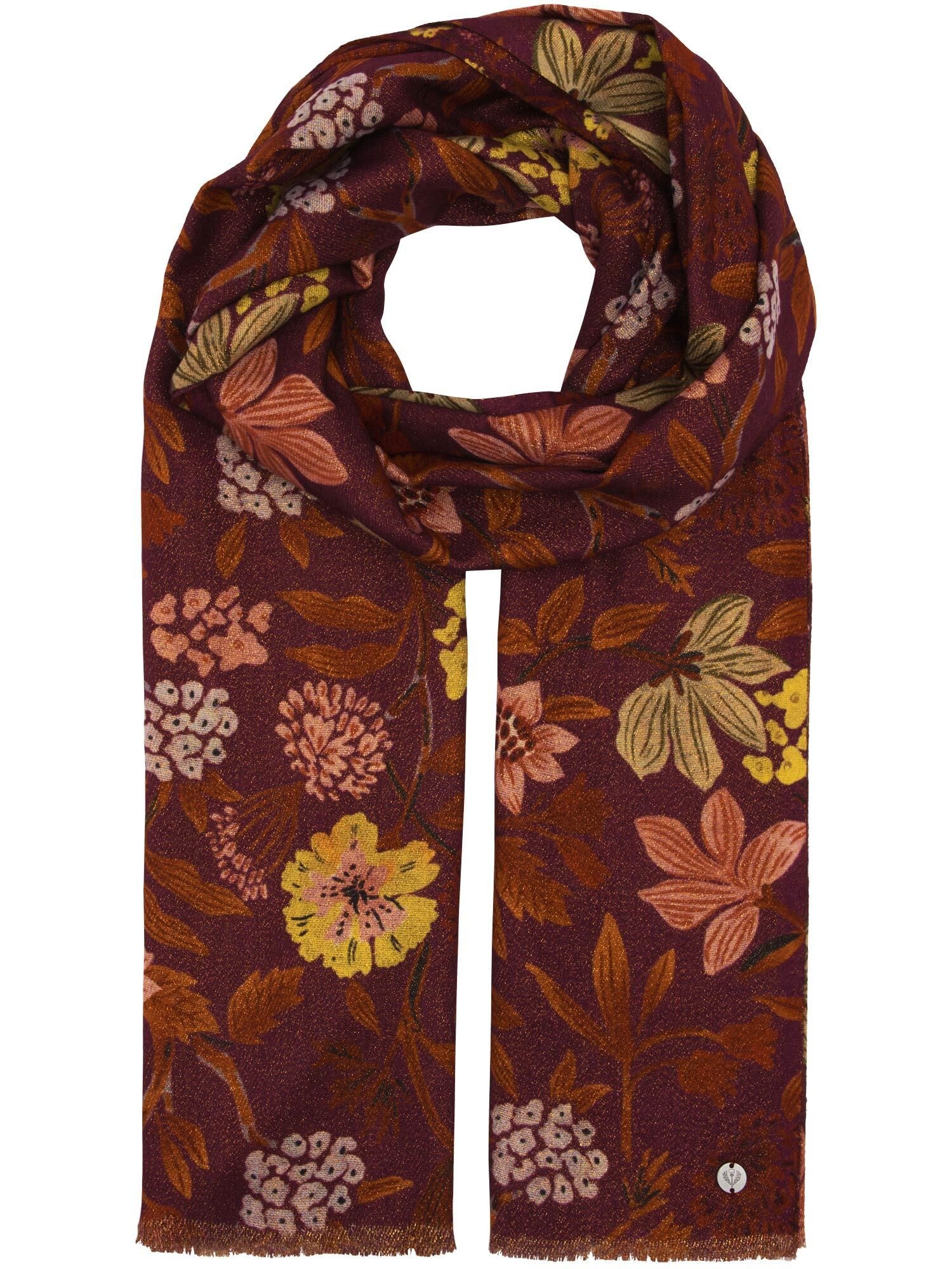 Fraas XXL-Schal Glitzernde Doubleface-Stola mit Blumen-Design, (1)