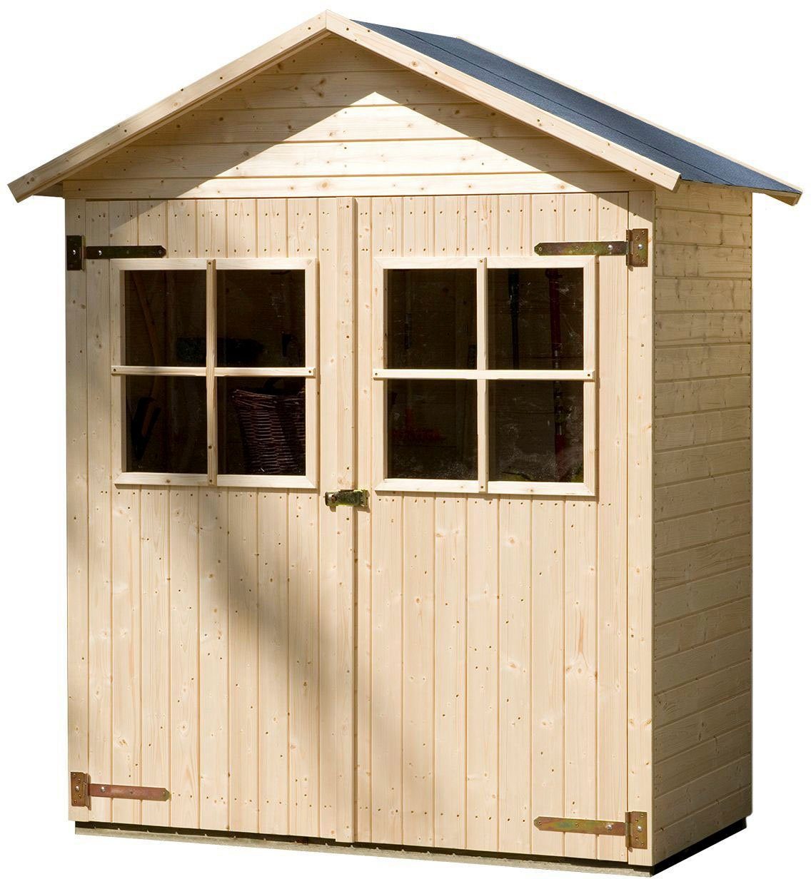 weka Gerätehaus Garten-/Terrassenschrank 357 Gr.2, BxT: 185x105 cm, natur, Satteldach, 14 mm