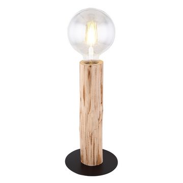 etc-shop LED Tischleuchte, Leuchtmittel nicht inklusive, Lampe Wohnzimmer Tischlampe Holzleuchte natur Vintage