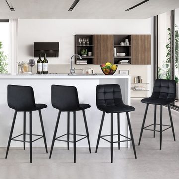 CLIPOP Barhocker Barstuhl Hocker (2er Set), Gepolsterte Küchenstuhl mit Fußstütze, Sitzhöhe 66cm