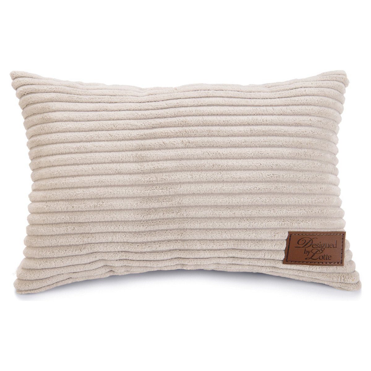 Designed By Lotte Tierdecke Kissen Ribbed hellgrau günstig online kaufen