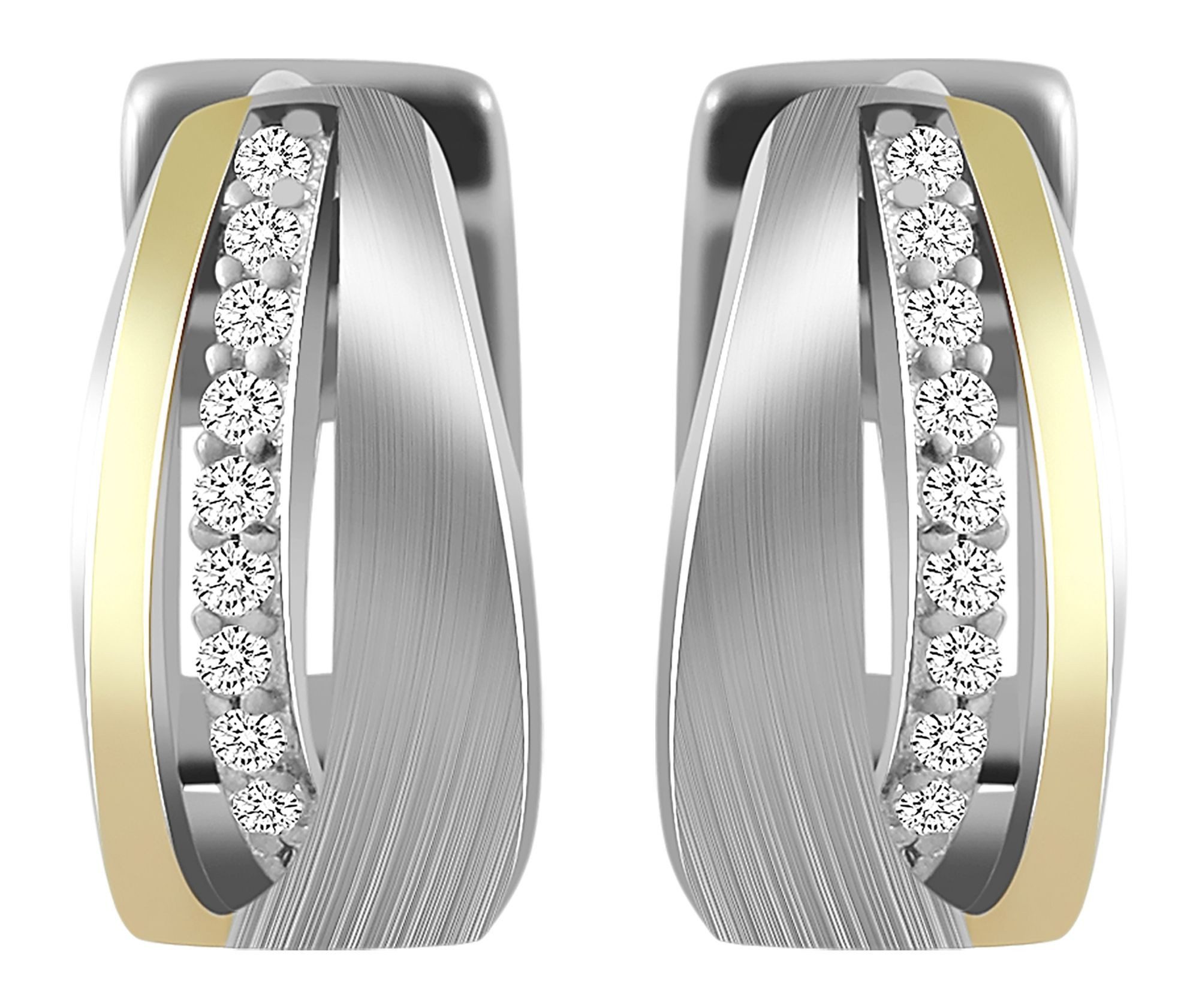 Adelia´s Klappcreolen Ohrringe – Klappcreole aus 925 Silber mit Zirkonia, Ein Geschenk, das Freude macht