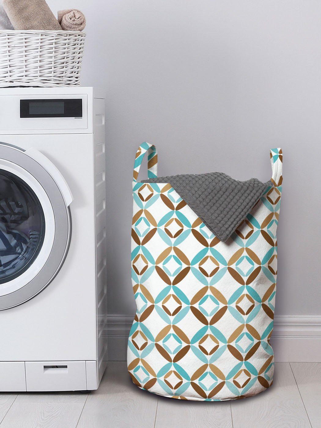 Abakuhaus Wäschesäckchen Wäschekorb mit Griffen Kordelzugverschluss Formen Waschsalons, für Geometrische Abstrakt