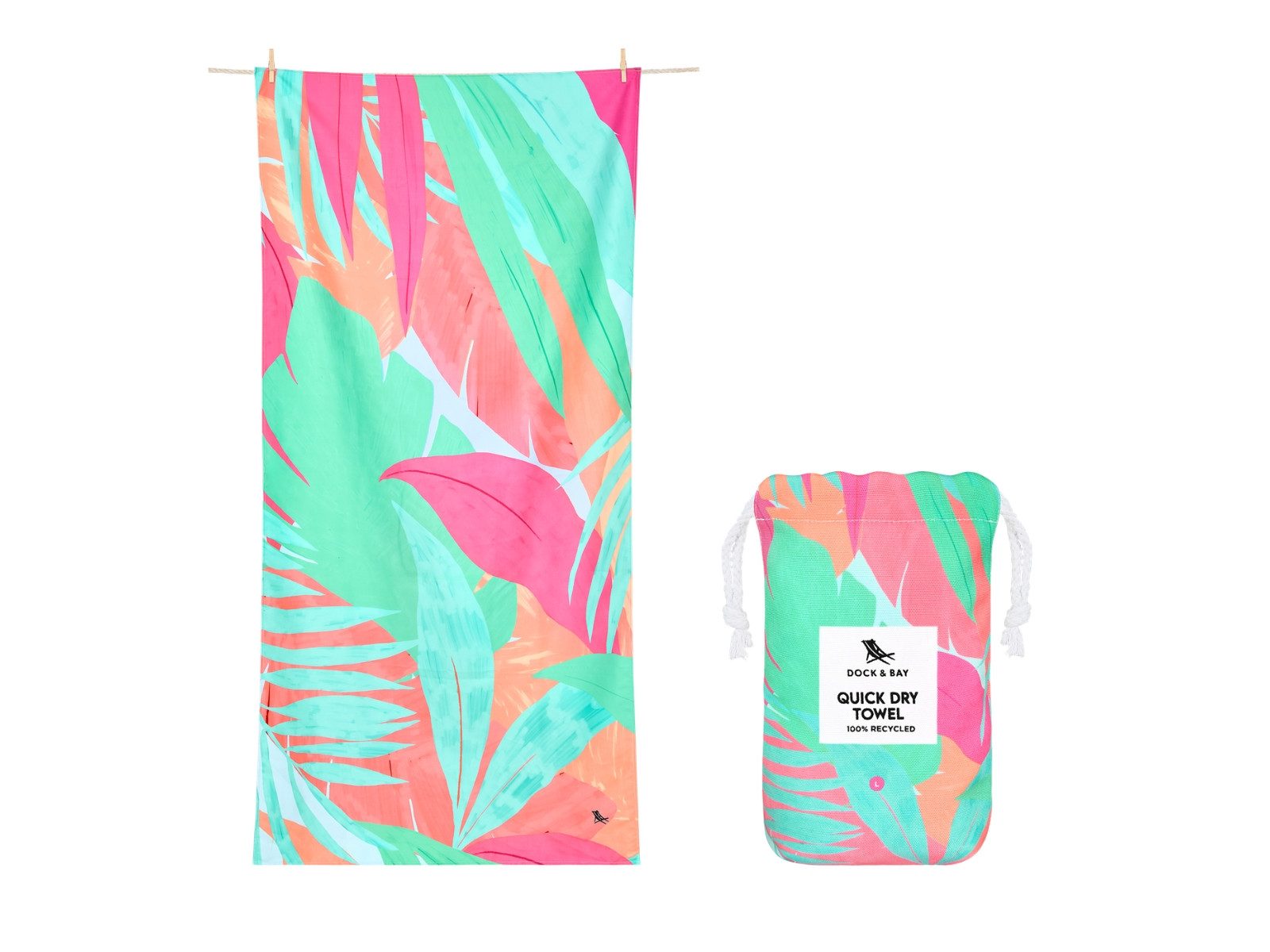 Dock & Bay LTD c/o Strandtuch Beach Towel L Hot Tropics 160x90cm, Polyester (TOWLB-DES-LG-HOTTROP)