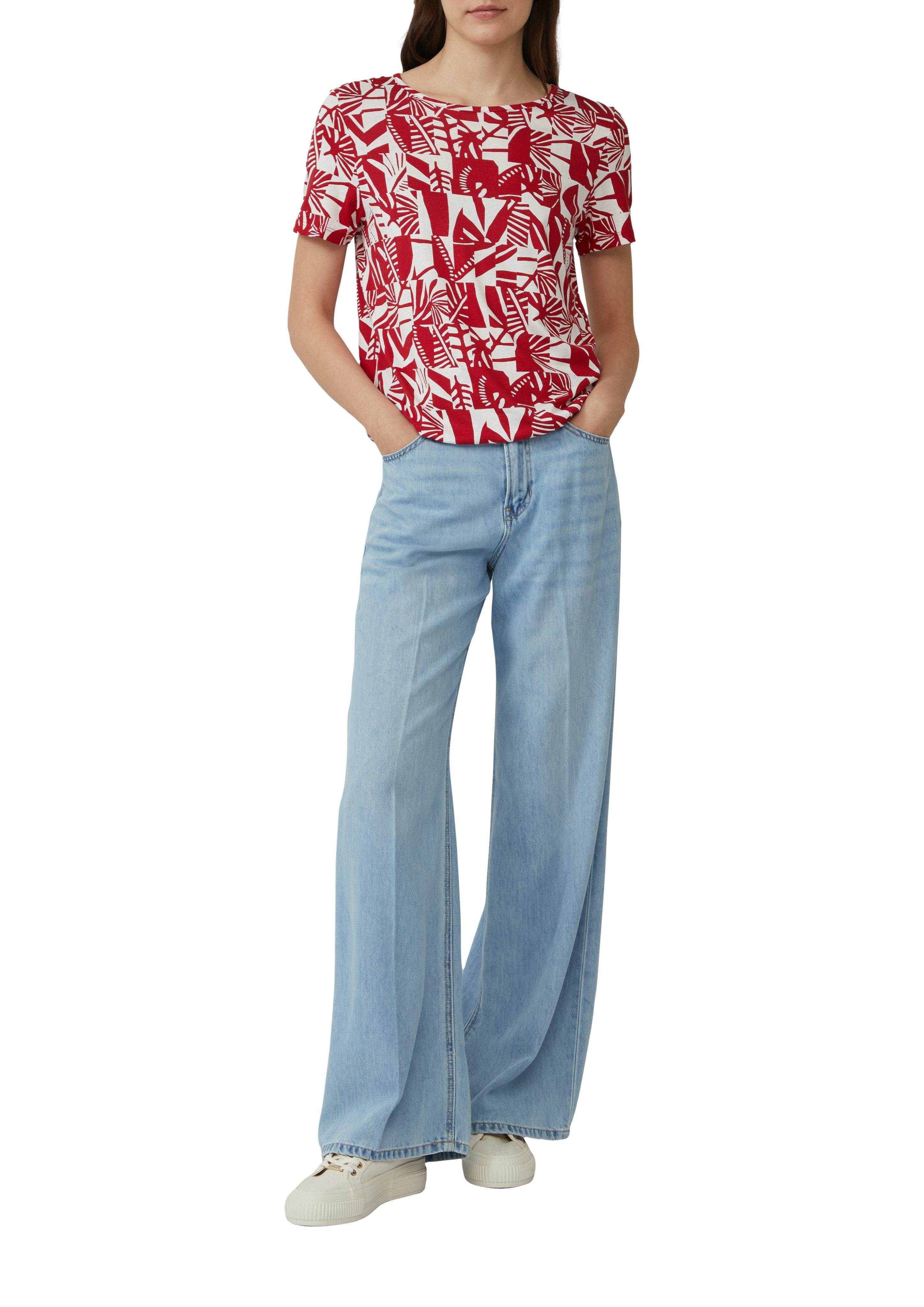 s.Oliver Print-Shirt im O-Shape mit Cut-out günstig online kaufen