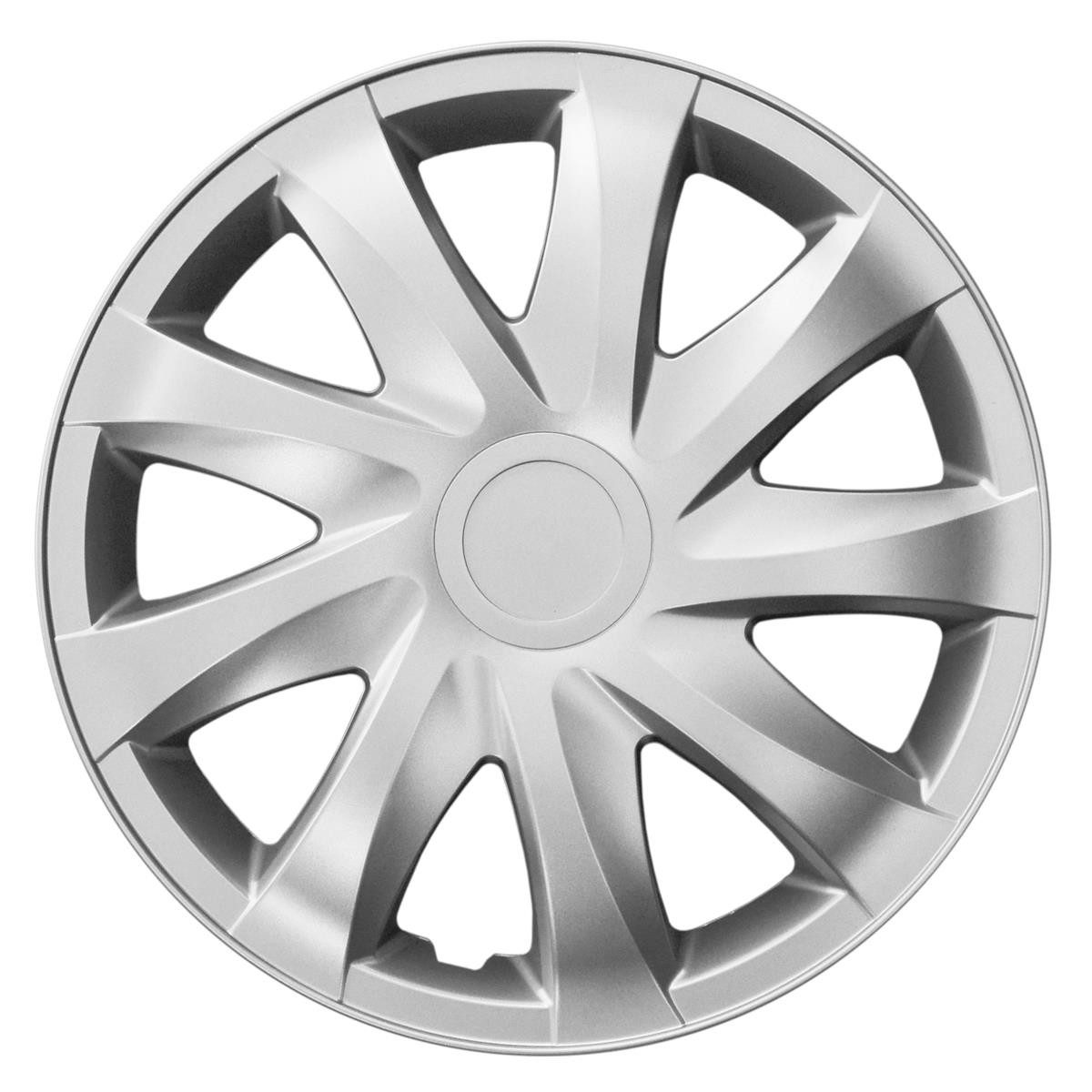 NRM Radkappe DRACO 14 Zoll in Silber, 14 in Zoll, (4-St) Radzierblenden für Stahlfelgen Radkappen Satz 4er Set 14"