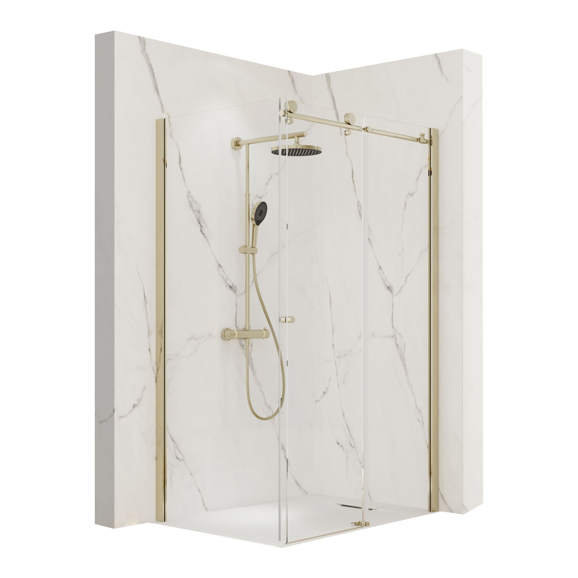 Schulte Eckdusche MasterClass, Höhe: 200 cm, BxT: 120x80 cm, 8 mm Sicherheitsglas, Schiebetür mit Nebenteil und Seitenwand