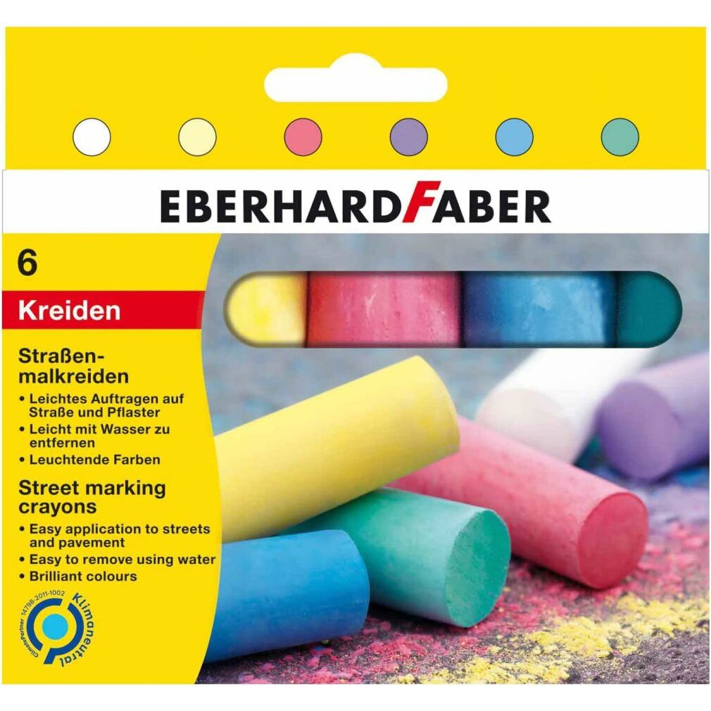 Eberhard Faber Kreidemarker Straßenmalkreide farbsortiert 6 St.