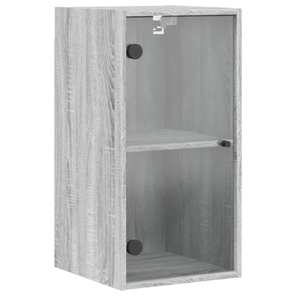 vidaXL Glashängeschrank Wandschrank mit Glastüren Grau günstig online kaufen