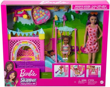 Barbie Anziehpuppe Skipper Babysitters Hüpfburg-Spielset, mit Puppen und Zubehör