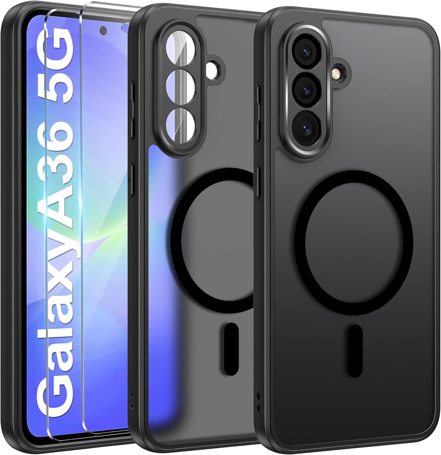 MSM Handyhülle Hülle + 2X Schutzglas für Samsung Galaxy A36 5G Panzerfolie MagSafe 9H