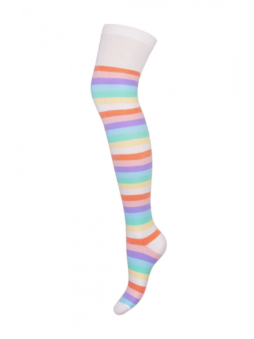 Lycille Overknees elegante Overknees aus Baumwolle 37/41 mit Streifenmuster (1 Paar bestehend aus zwei Гольфиn) flache Nähte, Oberschenkelumfang bis maximal 45cm, Überkniestrümpfe