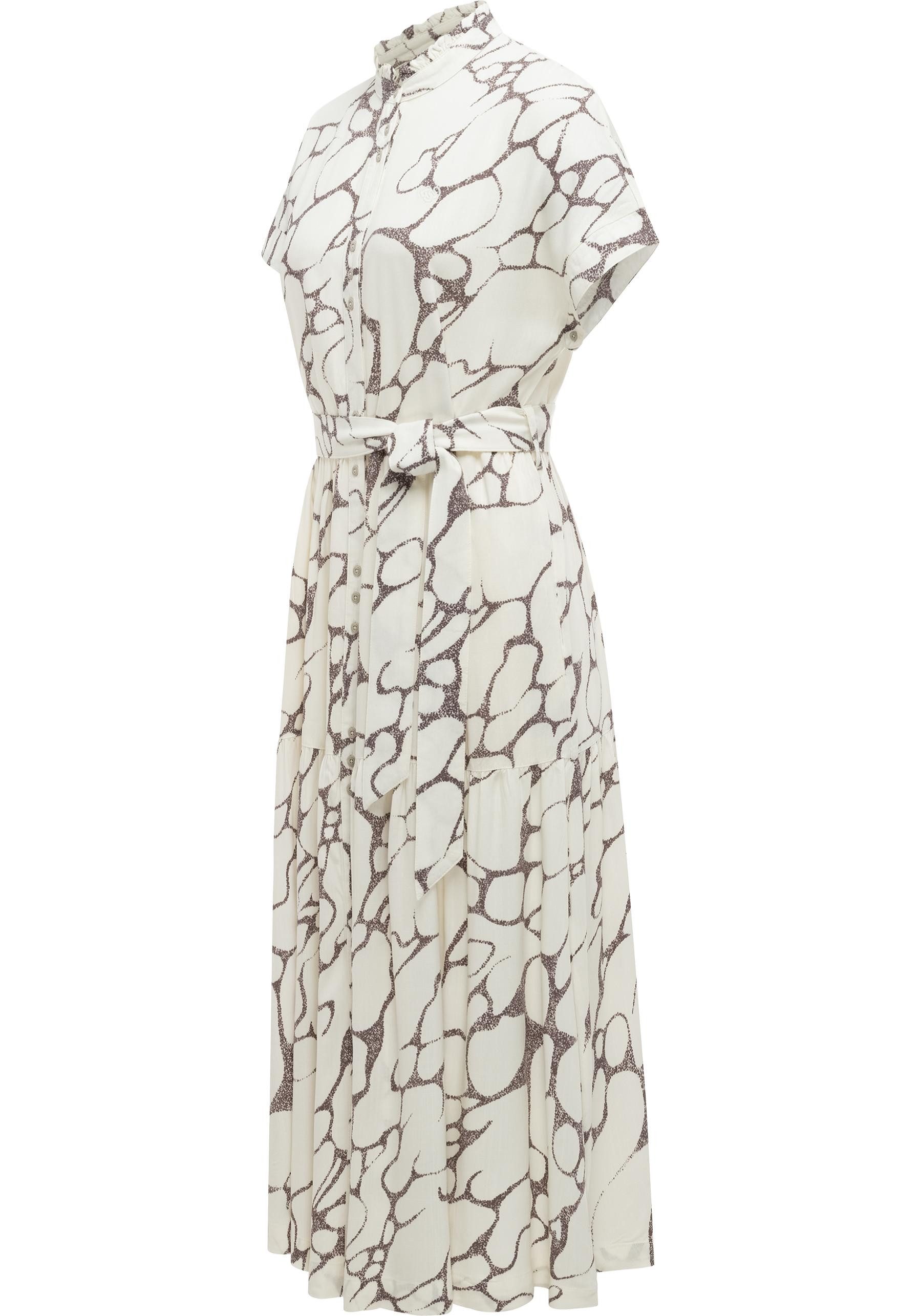 Ragwear A-Linien-Kleid Liora Print (1-tlg) Wadenlanges Kurzarmkleid mit Bindeband