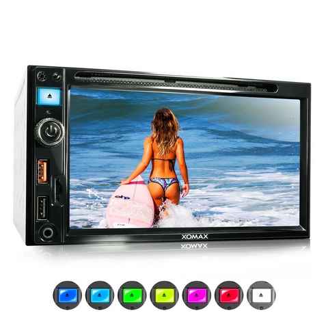 XOMAX XOMAX XM-2D6913 Autoradio mit 6,9 Zoll Touchscreen Bildschirm (kapazitiv), DVD CD Player, Bluetooth, SD, USB, 2 DIN Autoradio