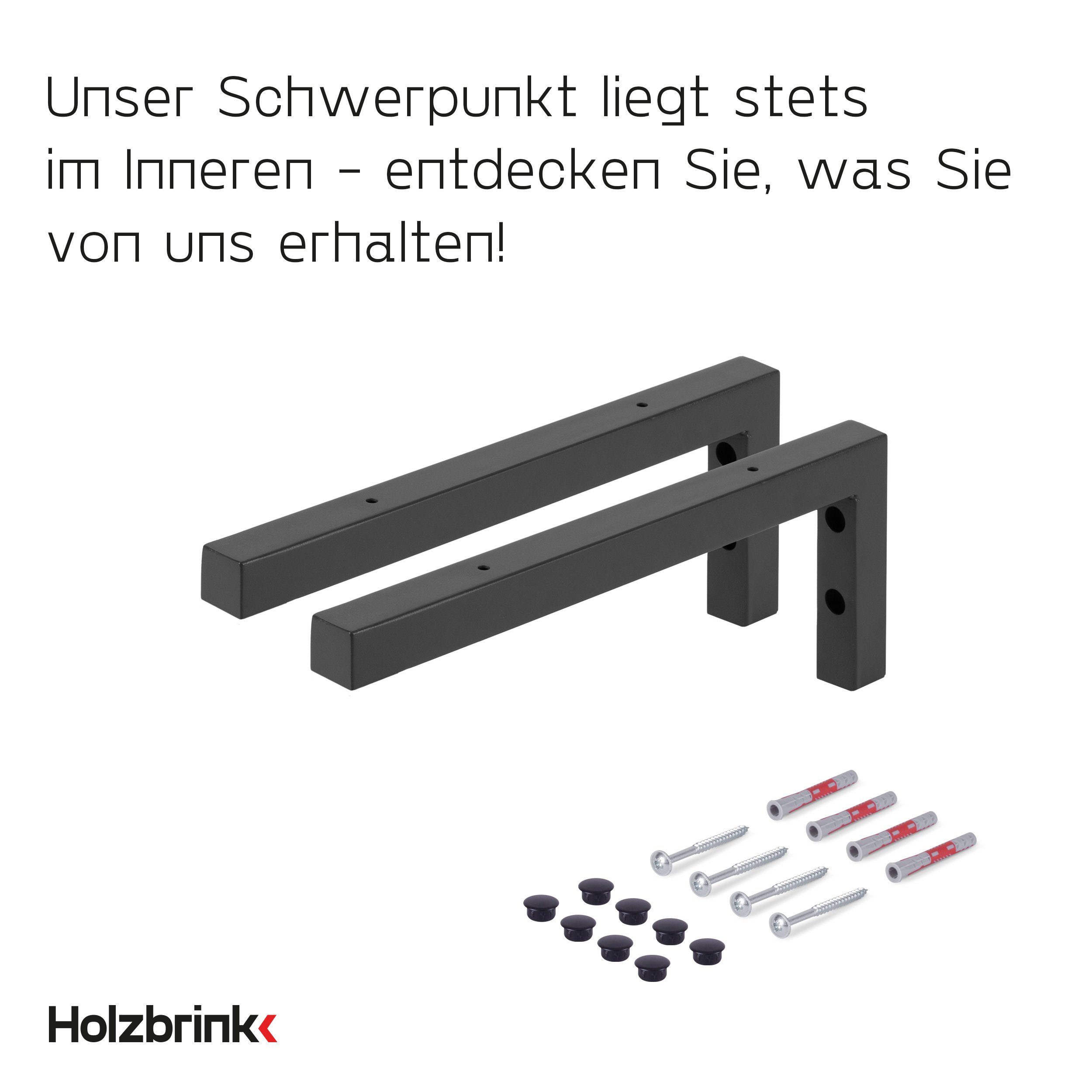 HOLZBRINK Wandregalhalter Wandkonsole L-Form, 2-tlg. SET, Industriestahl pu günstig online kaufen