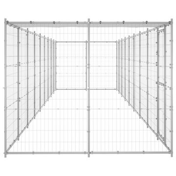 vidaXL Hundezwinger Outdoor-Hundezwinger mit Überdachung Verzinkter Stahl 21,78 m²