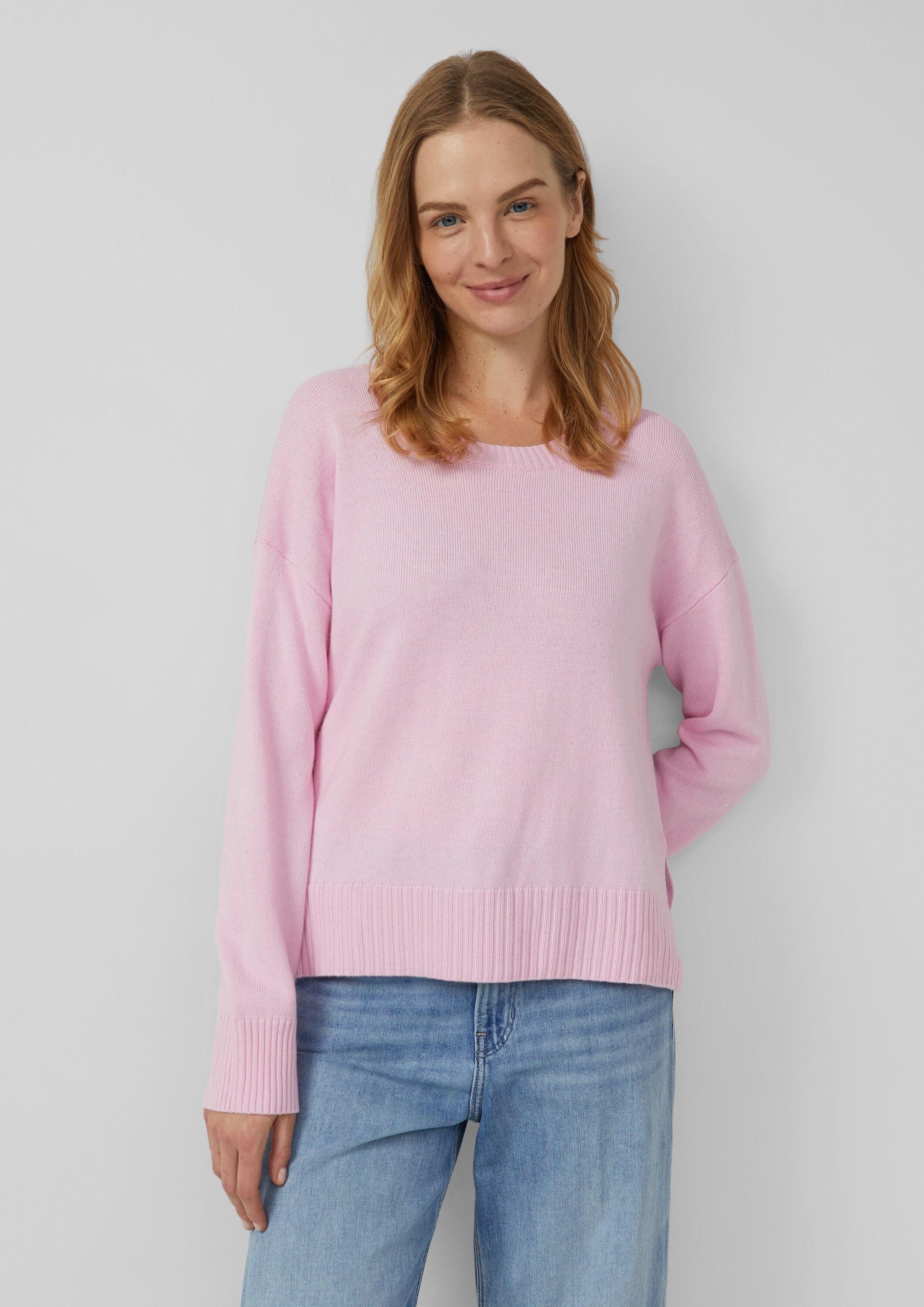 s.Oliver Longpullover Strickpullover Strickpullover mit Seitenschlitzen