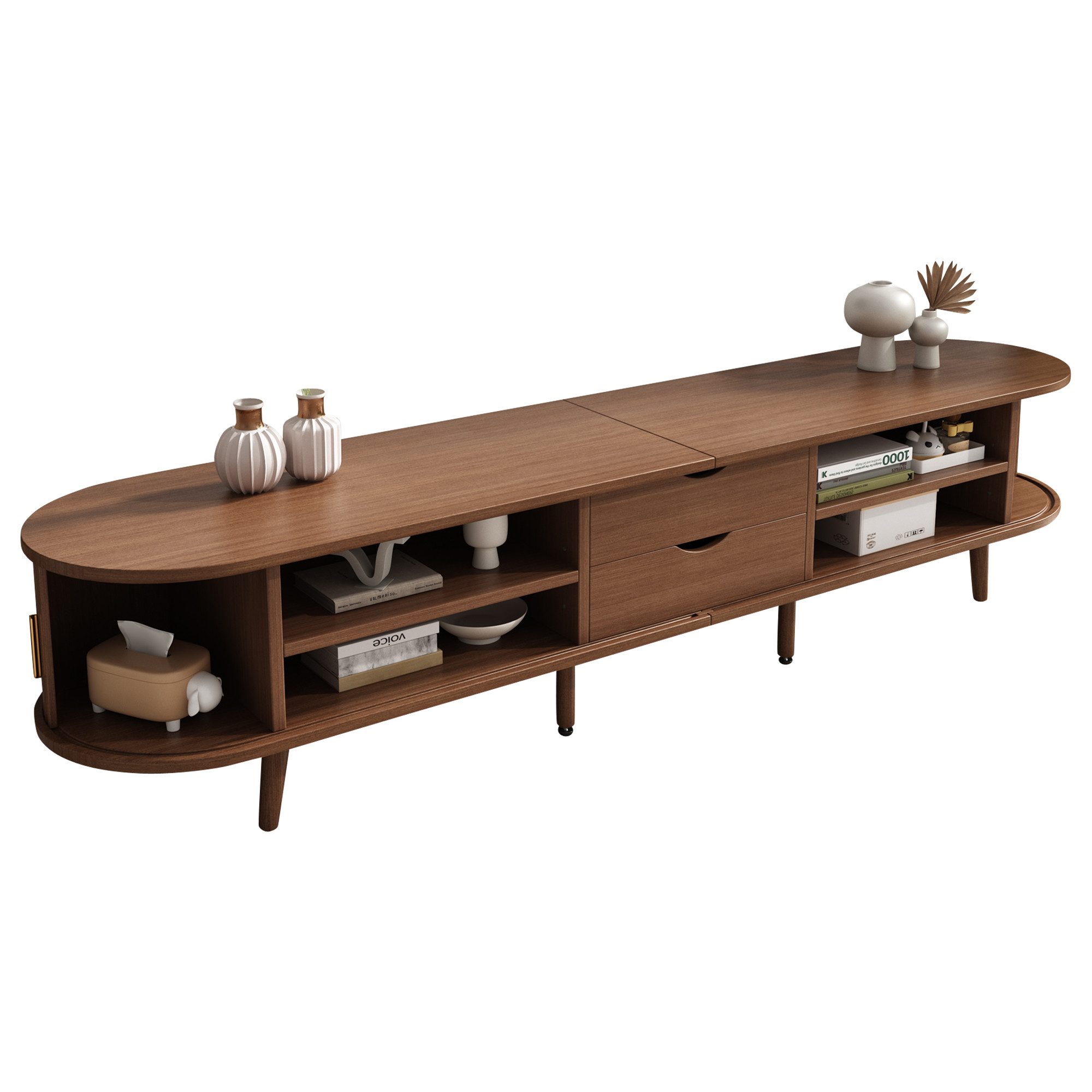 MODFU Lowboard TV-Schrank in Walnuss-MDF (Wohnzimmermöbel, günstig online kaufen