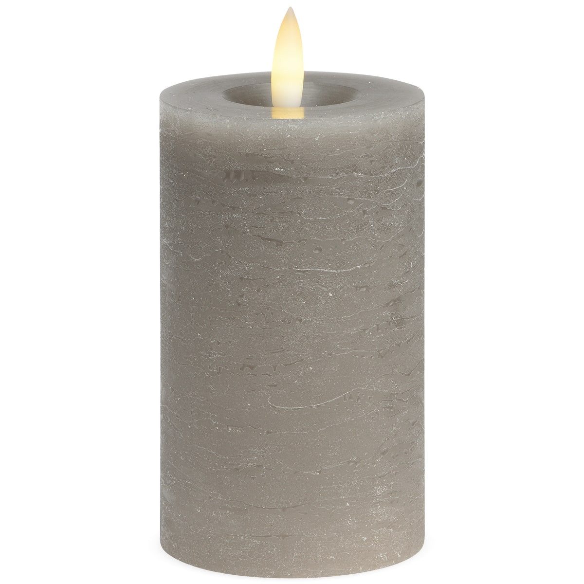 matches21 HOME & HOBBY LED-Kerze LED Stumpen-Kerze Echtwachs-Kerze flackernd, 7x12 cm, taupe (1-tlg), Mit beweglicher Flamme, Fernbedienung & Timer für Adventskranz