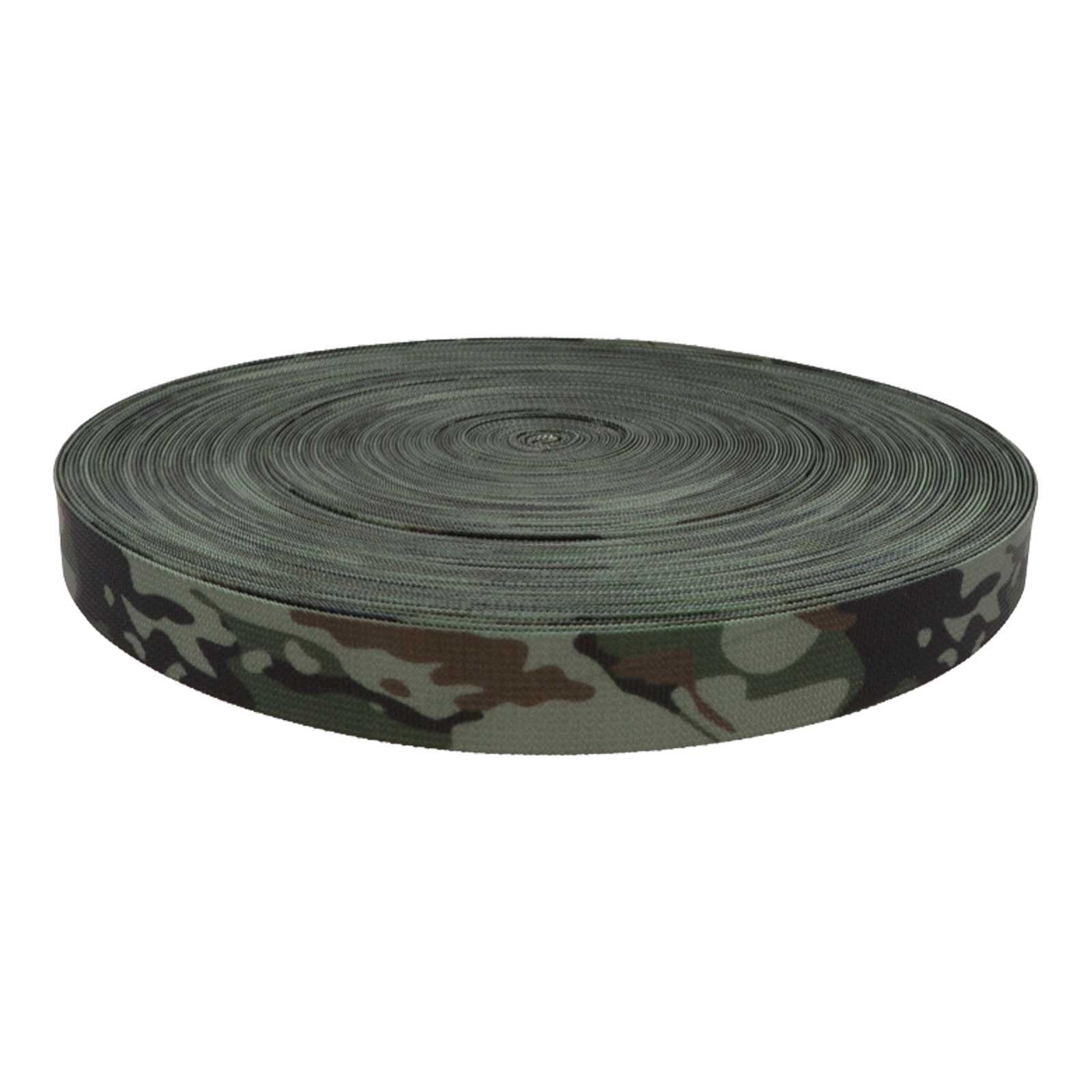 Rollladengurt, dark maDDma camouflage Design im Tarnmuster Gurtband 1m